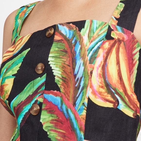 NWT Farm Rio Womens Preta Banana Linen Mini Dress - Picture 3 of 5